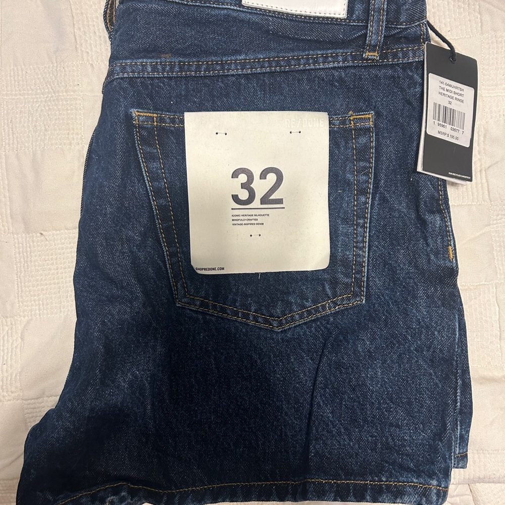Re/Done Dark Blue Jean Shorts